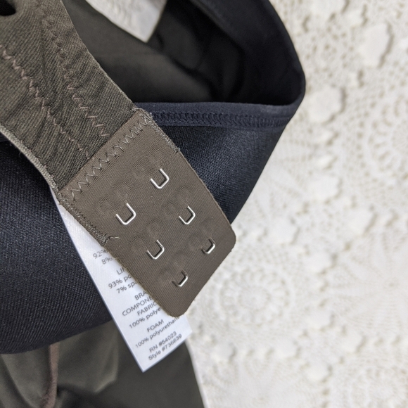 Athleta Tankini Women 34A XS Brown Swim Suit Tank Top Built In Bra Padded Modest - Picture 6 of 8